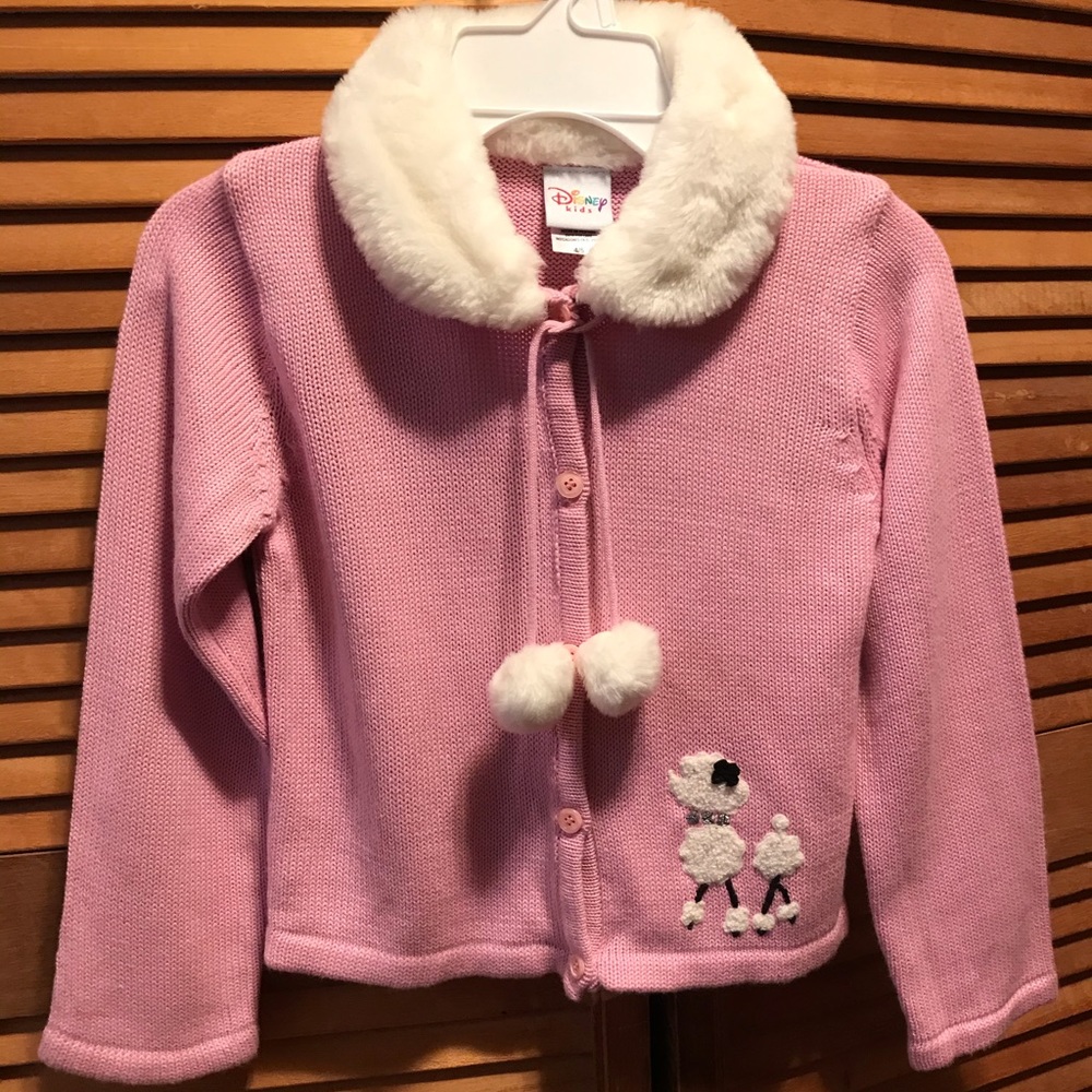Disney Kids Pink French Poodle Cardigan